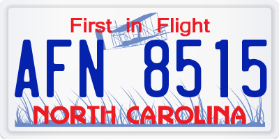 NC license plate AFN8515