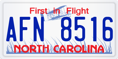 NC license plate AFN8516