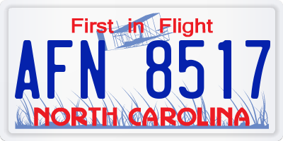 NC license plate AFN8517
