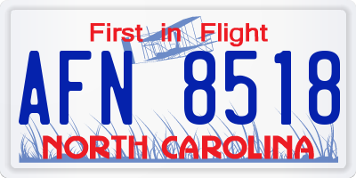 NC license plate AFN8518