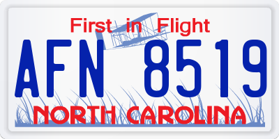 NC license plate AFN8519