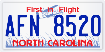 NC license plate AFN8520