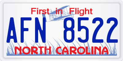 NC license plate AFN8522