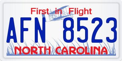 NC license plate AFN8523