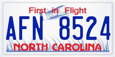 NC license plate AFN8524