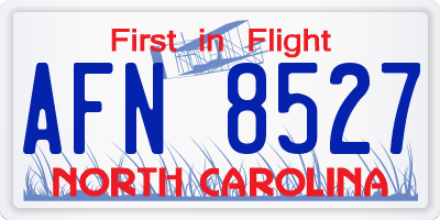 NC license plate AFN8527