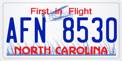NC license plate AFN8530