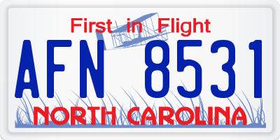 NC license plate AFN8531