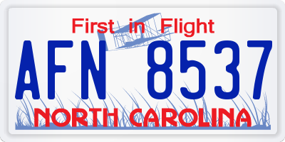 NC license plate AFN8537