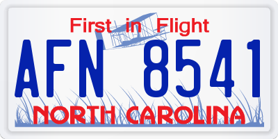 NC license plate AFN8541