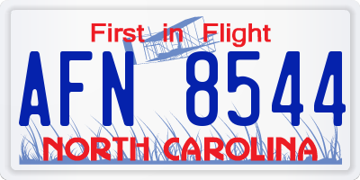 NC license plate AFN8544