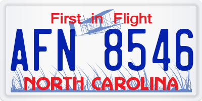 NC license plate AFN8546