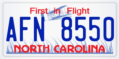 NC license plate AFN8550
