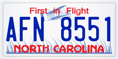 NC license plate AFN8551
