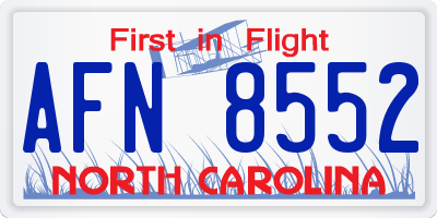 NC license plate AFN8552