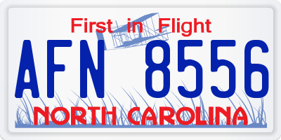 NC license plate AFN8556