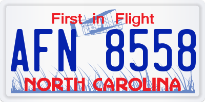 NC license plate AFN8558