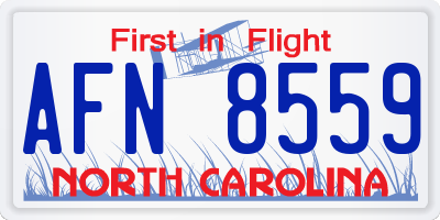NC license plate AFN8559