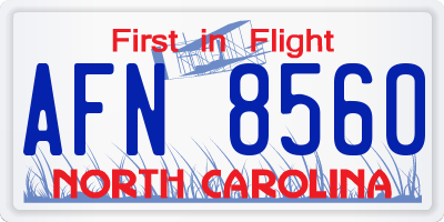 NC license plate AFN8560