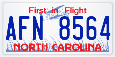 NC license plate AFN8564