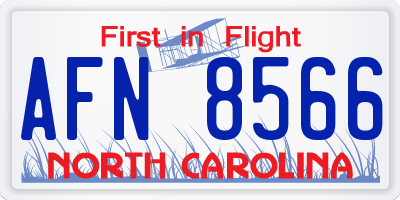 NC license plate AFN8566