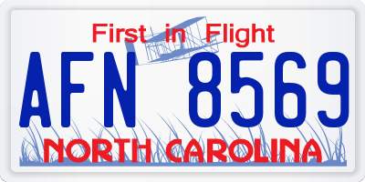 NC license plate AFN8569