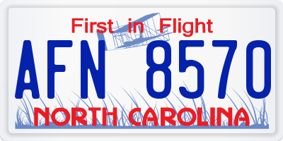NC license plate AFN8570