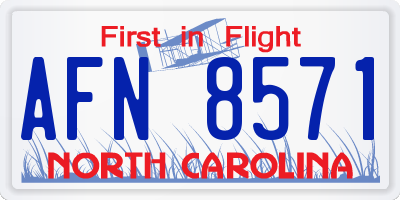 NC license plate AFN8571