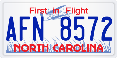 NC license plate AFN8572