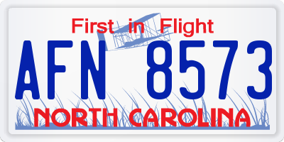 NC license plate AFN8573