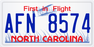 NC license plate AFN8574