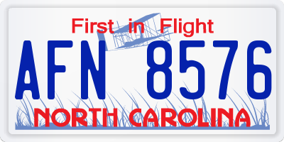 NC license plate AFN8576