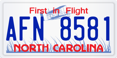 NC license plate AFN8581