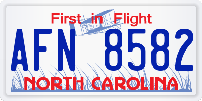 NC license plate AFN8582