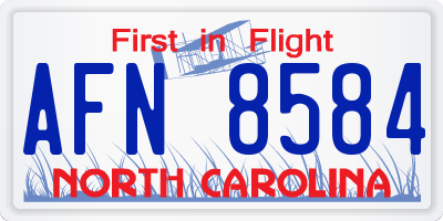 NC license plate AFN8584