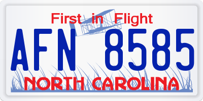 NC license plate AFN8585