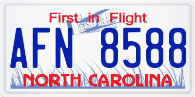 NC license plate AFN8588