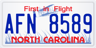 NC license plate AFN8589