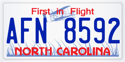 NC license plate AFN8592
