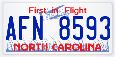 NC license plate AFN8593