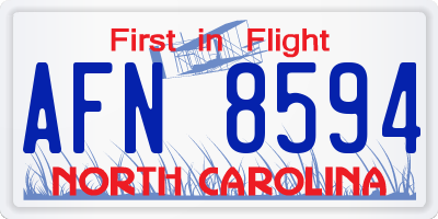 NC license plate AFN8594