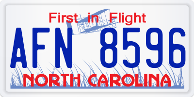 NC license plate AFN8596