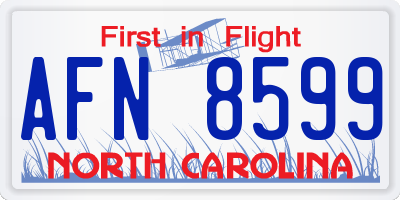 NC license plate AFN8599