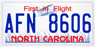 NC license plate AFN8606