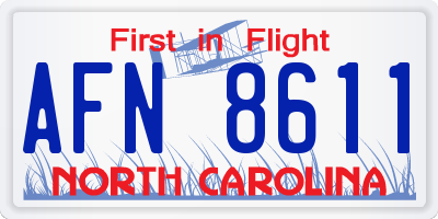 NC license plate AFN8611