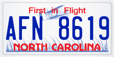 NC license plate AFN8619