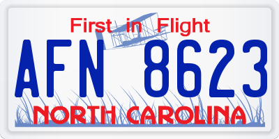NC license plate AFN8623