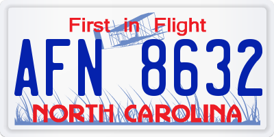 NC license plate AFN8632