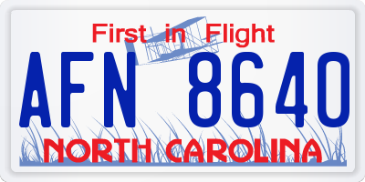 NC license plate AFN8640