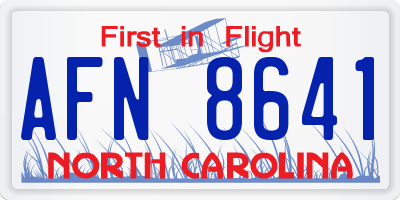 NC license plate AFN8641